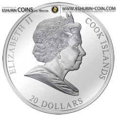 Cook Islands 2010 20 Dollars Masterpieces of Art Vitruvian Man SPECIAL EDITION  Silver .999  3 Oz (93.3g) Gold.999 1\4 Oz  (7.09g)