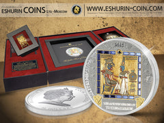 Cook Islands 2015 25/20 dollars Masterpieces of Art - Masterpieces of Art GOLDEN THRONE silver 93.3g gold 7.09g coin