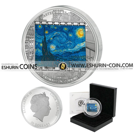 Cook Islands 2015 20 dollars Masterpieces of Art Van Gogh Starry night