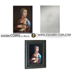 Solomon Island  2019 150 Dollars Leonardo da Vinci’s Lady with ermine  1 500g  Silver 	 Соломоновы Острова 2018 150 долларов Леонардо да Винчи Дама с горностаем 1 500г серебро	