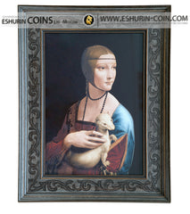 Solomon Island  2019 150 Dollars Leonardo da Vinci’s Lady with ermine  1 500g  Silver 	 Соломоновы Острова 2018 150 долларов Леонардо да Винчи Дама с горностаем 1 500г серебро	