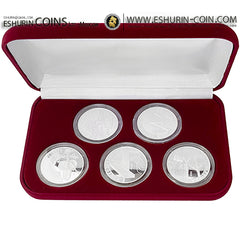 Kazakhstan 2001 – 2005 500 tenge Series Applied Art Set 5 coins 31,10g total 155,50g silver coin