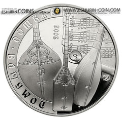 Kazakhstan 2002 500 tenge Series Applied Art Dombra 31,10g silver coin Казахстан 2002 500 тенге Серия Прикладное искусство Домбра 31.10г серебро монета 