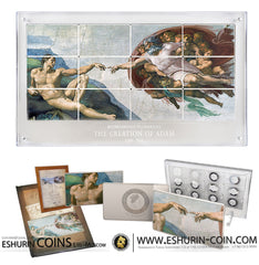 Niue 2013 5Dollars  Creation of Adam Michelangelo Buonarroti  Giants of Art 960g  Silver Set 12