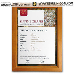 Ivory Coast 2018 10 000 Francs Codex of Michelangelo Sistine Chapel  Giants of Art 1 081g   Silver Set Ивуар 2018  10 000 Франков Кодекс Микеланджело  Сикстинская Капелла 1 081г серебро набор eshurin coins premium presents подарки для руководителей 
