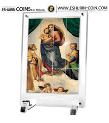 Niue 2014 5 Dollar Sistine Madonna Giants of Art 960g Silver Set 12 coins Ниуэ 2014 5 Долларов Сикстинская Мадонна Гении искусства 960г серебро набор 12 монет