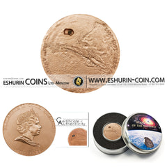 Cook Islands 2009 5 Dollar MARS Meteorite 400 Year of the Observation of Mars NGC PF68 MATTE 25g silver coin Острова Кука 2009 5 Долларов 400-летие начала изучения Марса метеорит с Марса 25г серебро монета