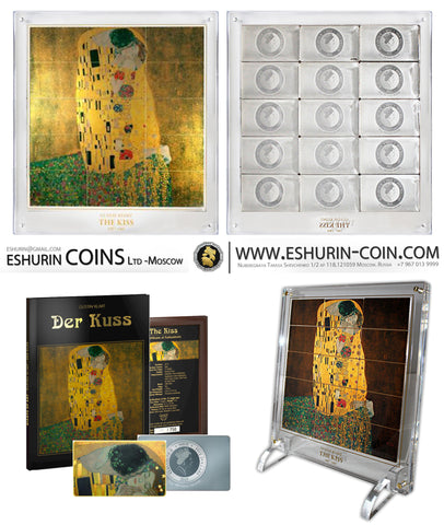 Niue 2015 5 Dollars Gustav Klimt's "The Kiss"  Giants of Art 1 050g Silver Set 15 coins